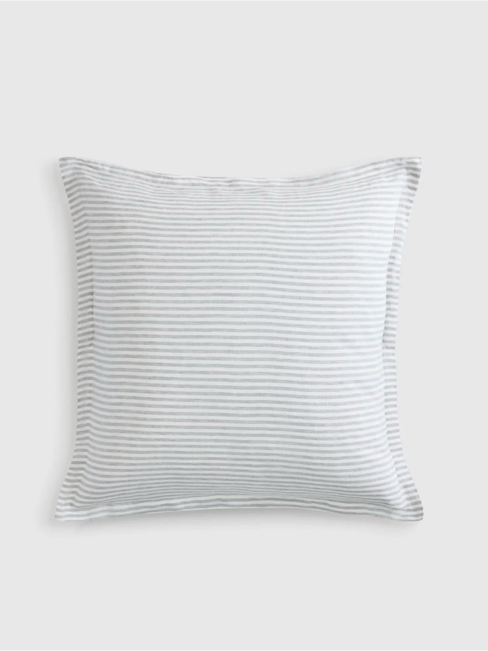 Quince European Linen Euro Sham in Mist/White Stripe